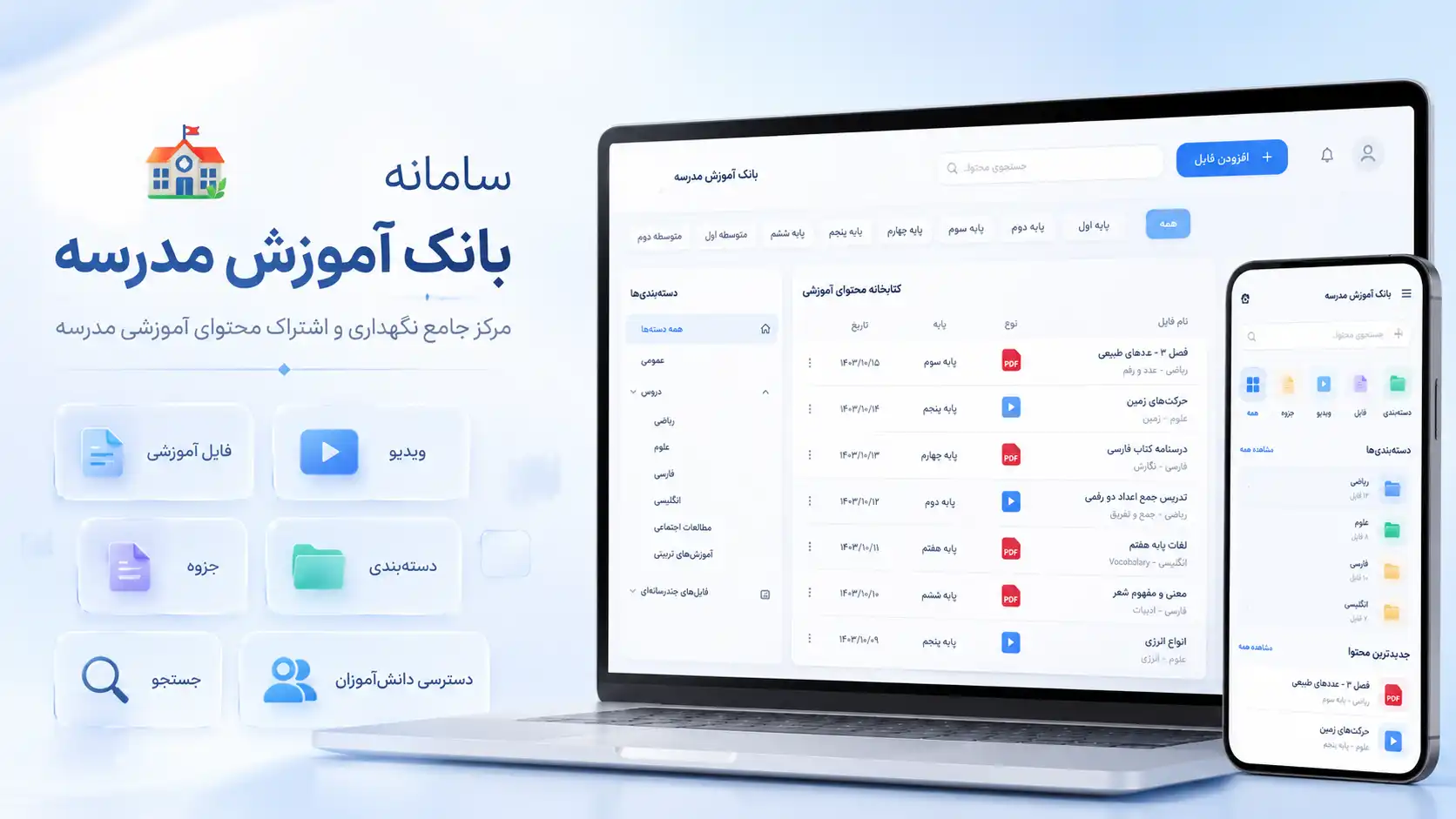 سامانه بانک آموزش مدرسه نابو