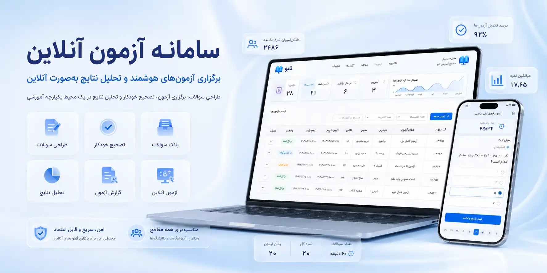سامانه آزمون آنلاین نابو