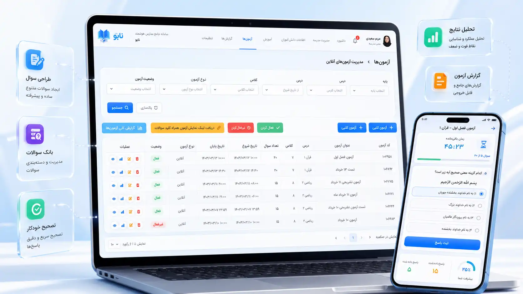 مزایای سامانه با بررسی یک نمونه واقعی